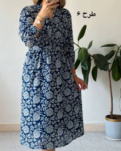 پیراهن حریر سرمه سری 16