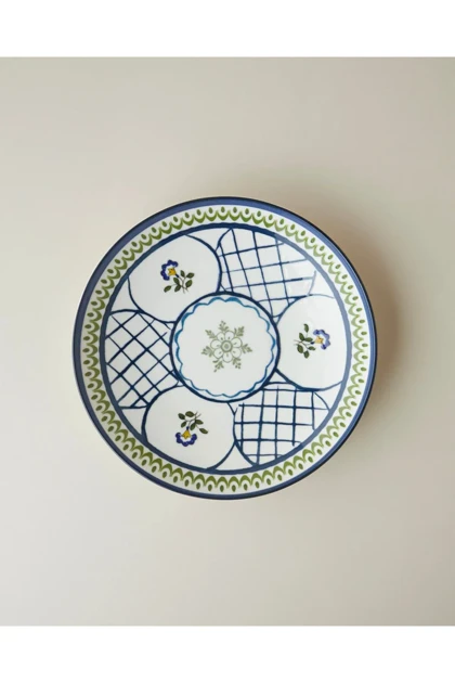 بشقاب کیک English Home مدل Talavera Garden پرسلان - سفید