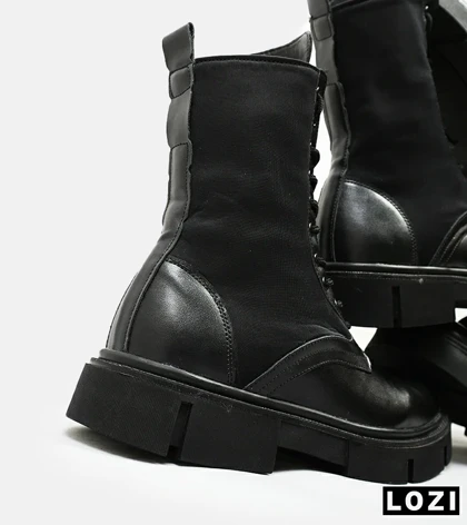 بوت مردانه چرمی مشکی ZARA