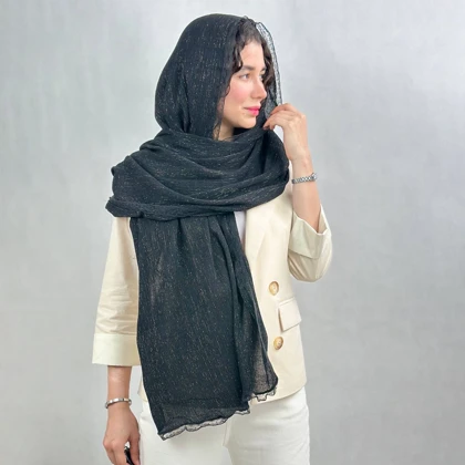 شال زنانه لبه گیپور اچ اند اچ