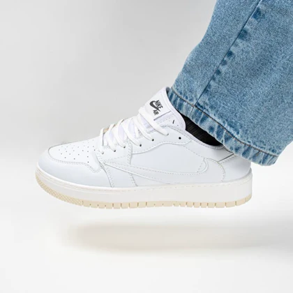 کفش کتانی اسپرت مردانه رنگ سفید مدل نایک NIKE Jordan 1 low