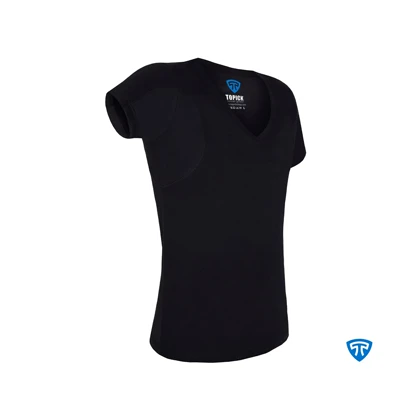 زیرپوش ضد تعریق یقه هفت باز مردانه مشکی