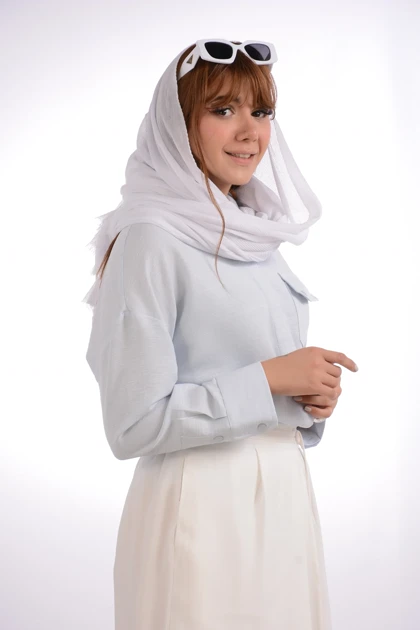 شومیز کوتاه کریستال تک جیب ثمین