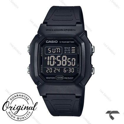 ساعت مچی دیجیتالی کاسیو W-800H-1BV مردانه فول مشکی Casio-10795-G