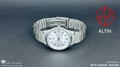ساعت مچی مردانه کاسیو Casio مدل MTP-V005D-7B4UDF – کلاسیک تمام نقره‌ای با اعداد عربی