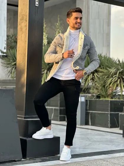 کت جین تمام خز کد_3054