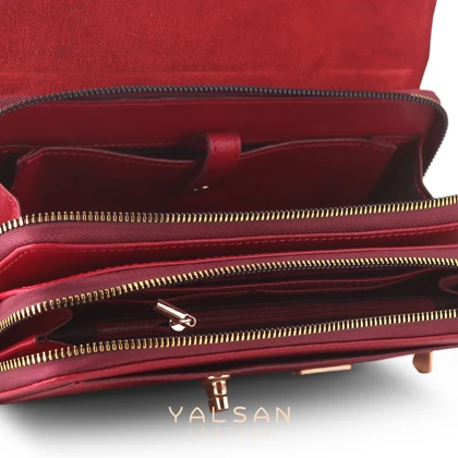 کیف دوشی زنانه چرم یلسان مدل لیندا کد106-MRV