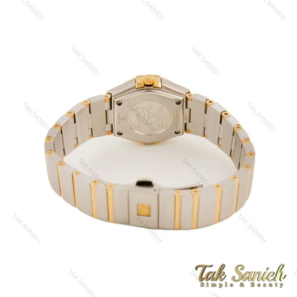 ساعت امگا زنانه دورنگ طلایی دورنگین صفحه طرح امگا Omega-5642-L