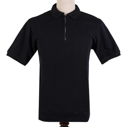 پولوشرت نیم زیپ‌دار مردانه مشکی