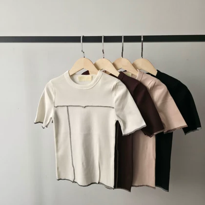 بلیز یقه گرد کثیف دوزی