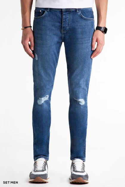 شلوار جین مردانه اسلیم زاپ‌دار