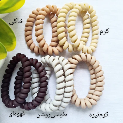 کش مو زنانه مدل سیم تلفنی بسته دو عددی