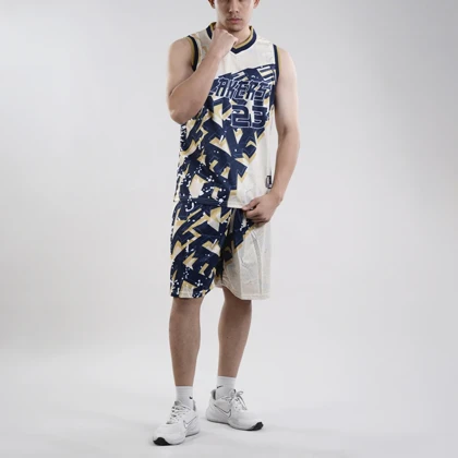 ست رکابی و شلوارک بسکتبالی لیکرز مدل Nike-DRI FIT-5B099 کرم