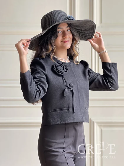 کت کراپ کتان لمه گل رز