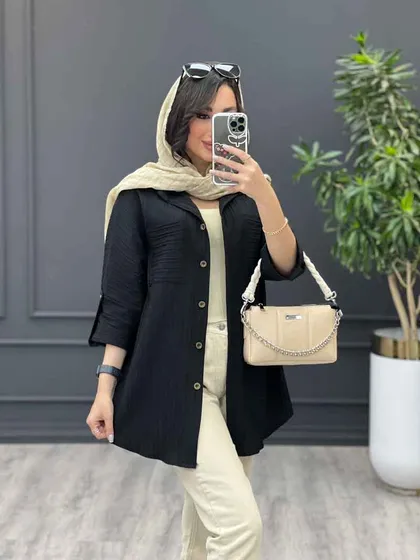 مانتو دو جیب آستین پاگن