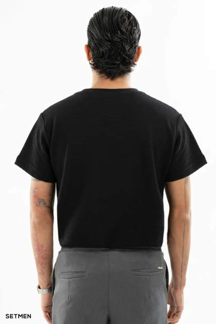 تیشرت مردانه ژاکارد یقه گرد