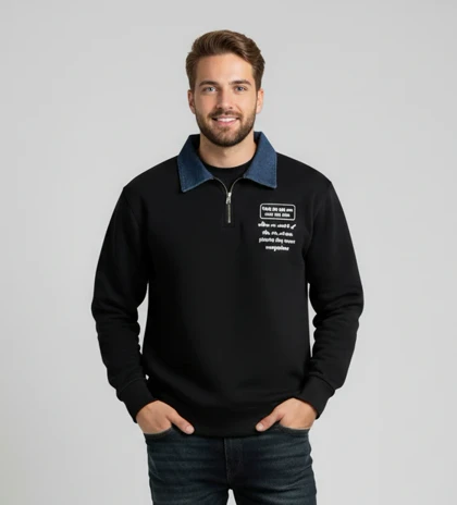 دورس نیم زیپ یقه جین