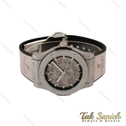 ساعت هابلوت مردانه طوسی صفحه اسکلتون Hublot-5216-G
