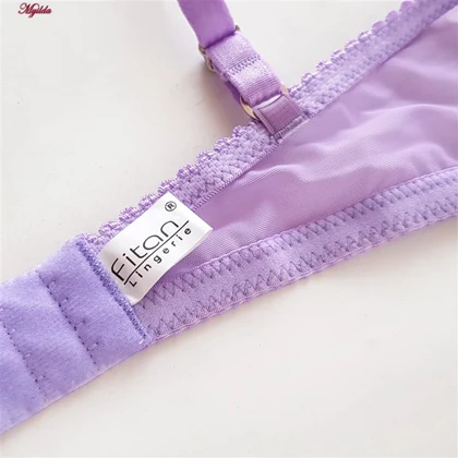 ست شورت و سوتین زنانه فیتن مدل فنردار گیپور طرح دار یاسی کد 4952-10