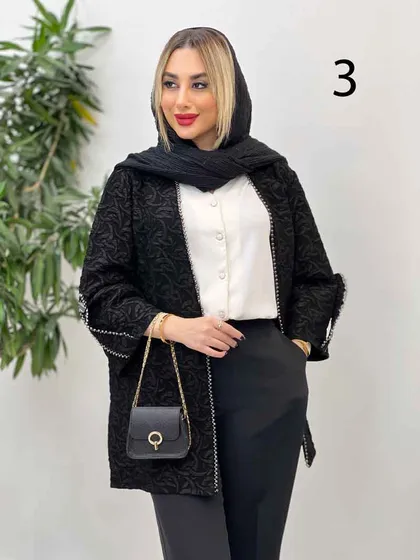 مانتو فکورا مروارید دوزی