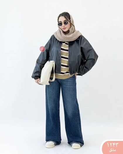 کت چرم یقه ایستاده 1243