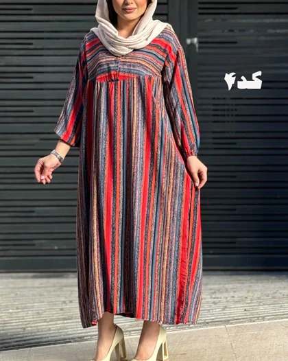 پیراهن مادربزرگی راه راه 6079