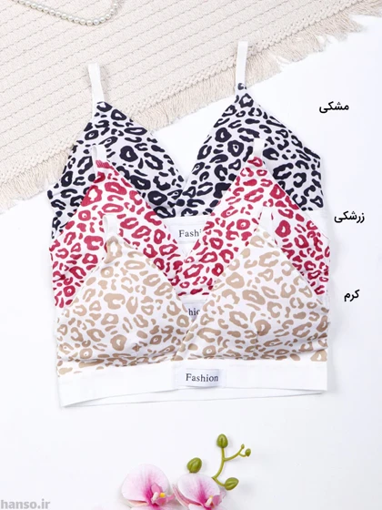 ست نیم‌تنه و شورت کاپ‌دار پلنگی کد 4962