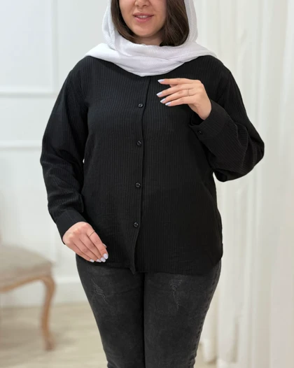 شومیز مانتویی شیشه ای ساده کد محصول 1633