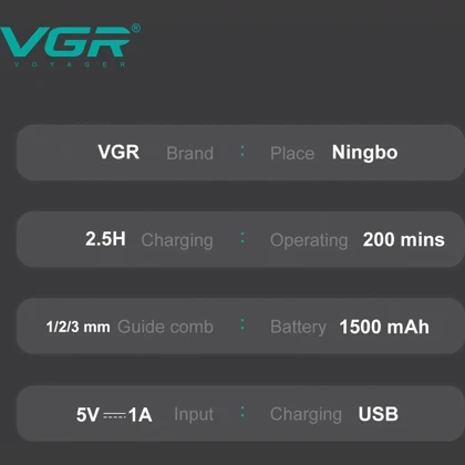 ماشین اصلاح شارژی وی جی آر VGR مدل V-985 خط زن و صفر زن