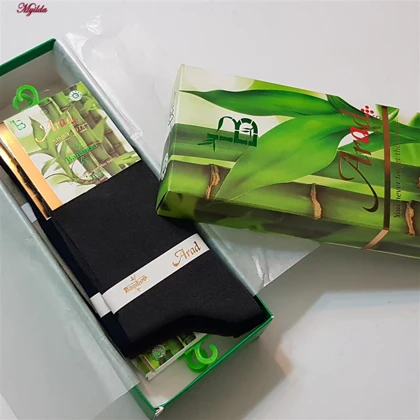 جوراب مردانه پنبه‌ای جعبه دار بامبو آراد کد 5200-864 بسته 6 عددی