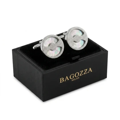 دکمه سردست لاکچری صدف دایره ای برند Bagozza