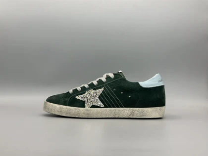 کتانی گلدن گوس سوپر استار جیر سبز اکلیلی نیلی/Golden Goose super star