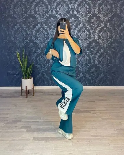 ست کراپ و شلوار کد : 7339