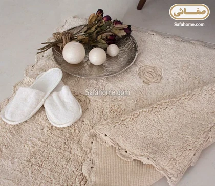 فرش فانتزی پنبه‌ای دوربافت مستطیل لاروس
