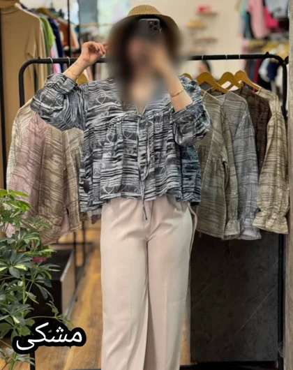 شومیز شیشه ای چین‌دار-1043