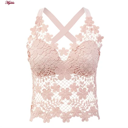 تاپ زنانه ماییلدا مدل گل‌گلی گیپوری کد 5474-1837