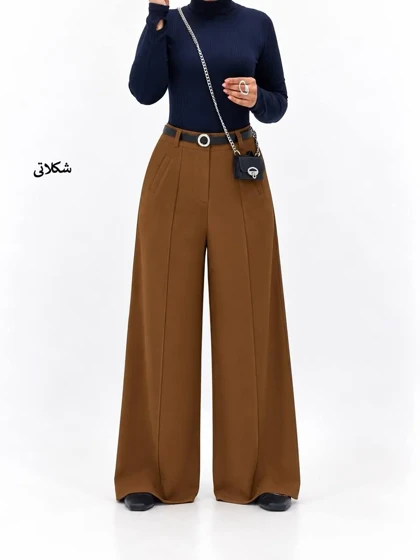 7492-شلوار بگ کرپ باربی (ایراددار)
