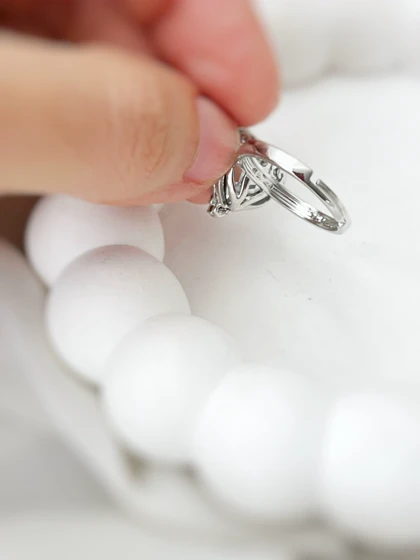 انگشتر قلب جواهری استیل (برای الماس زندگیت...)