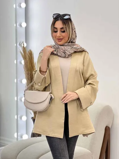 مانتو جلو باز آستین دو دکمه