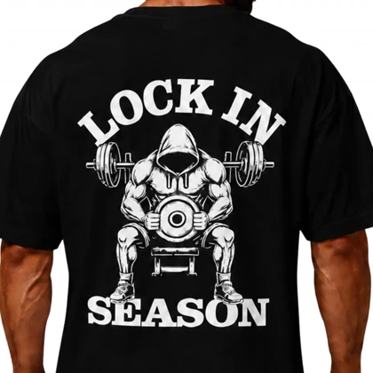 تیشرت مردانه زنانه اورسایز نخی 1991 Lock In Season مدل TS19110