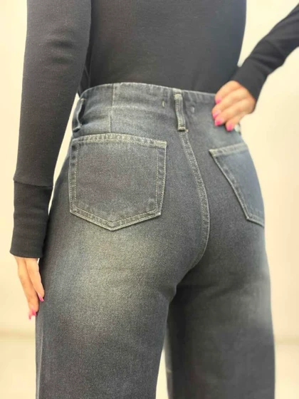 شلوار جین وایدلگ گازوئیلی زاپ‌دار 8118