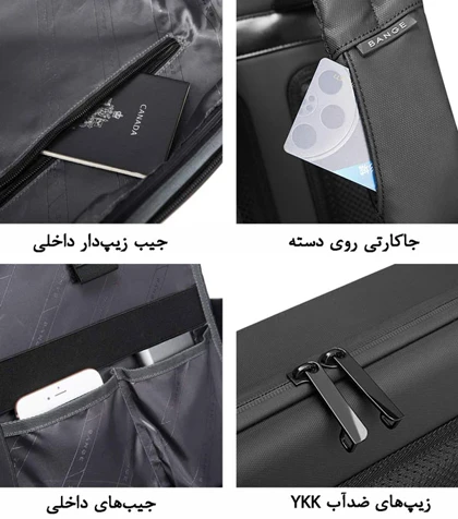 کیف و کوله پشتی لپ تاپ ضد سرقت اورجینال بنج BANGE 22092