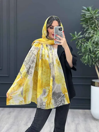 شال آبرنگی طرح گل