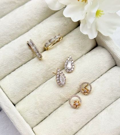 گوشواره ژوپینگ قطره ای کوچک کد2 عکس دوم