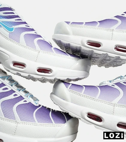 کفش کتانی مردانه و زنانه سفید بنفش آبی NIKE AirMax Plus TN Ultra مدل 7002