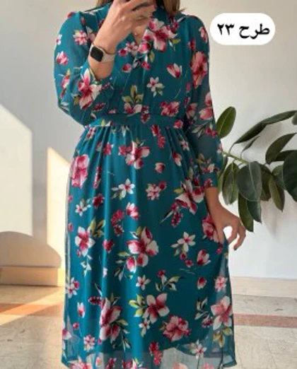 پیراهن حریر سرمه سری 13