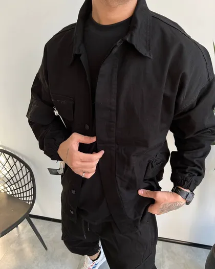 کت کتان مشکی برند BALENCIAGA