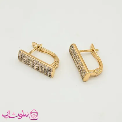 گوشواره زنانه ژوپینگ مدل مستطیل پرنگین