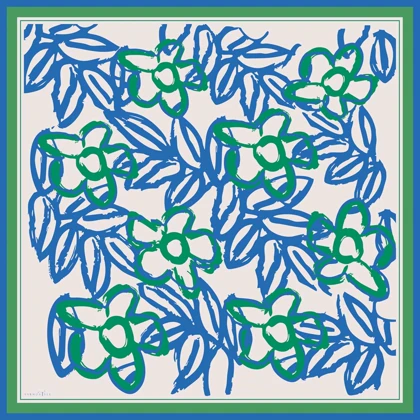 روسری ابریشم کجراه پیونی