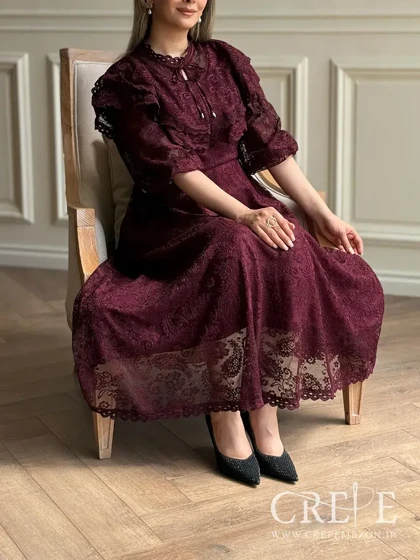 پیراهن گیپور جلو چین